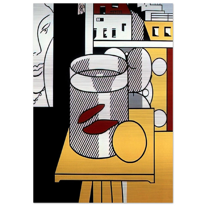 STILL LIFE WITH GOLDFISH 1974 - Roy Lichtenstein Brushed Aluminum Print - 70x100 cm / 28x40 inches | Roy Lichtenstein Aluminum Print | Roy Lichtenstein Prints