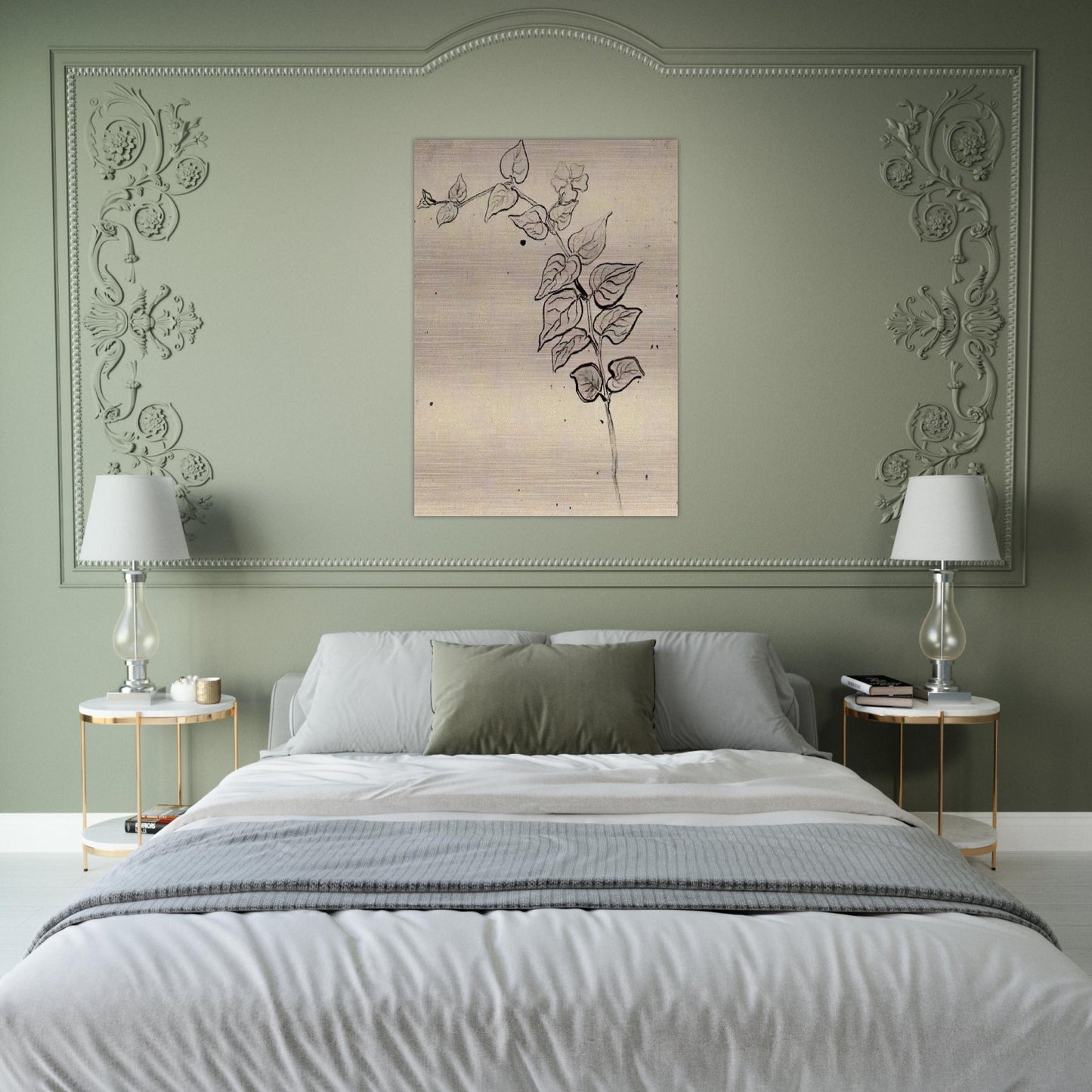 Branch with Leaves - Vincent van Gogh Brushed Aluminum Print - 70x100 cm / 28x40 inches | Vincent van Gogh Aluminum Print | Vincent van Gogh Prints
