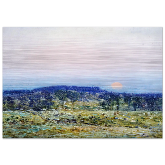 September Moonrise - Childe Hassam Brushed Aluminum Print - 70x100 cm / 28x40 inches | Childe Hassam Aluminum Print | Childe Hassam Prints