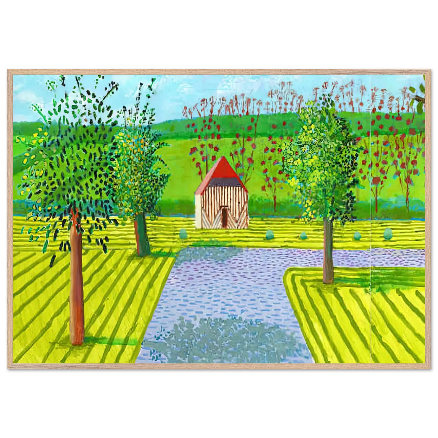 David Hockney - David Hockney Wall art - 30x40 cm / 12x16 Inches - Premium Wooden Framed Poster With Fine Art Paper - White frame