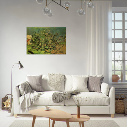 Landscape with Three Trees and a House - Vincent van Gogh Brushed Aluminum Print - 70x100 cm / 28x40 inches | Vincent van Gogh Aluminum Print | Vincent van Gogh Prints