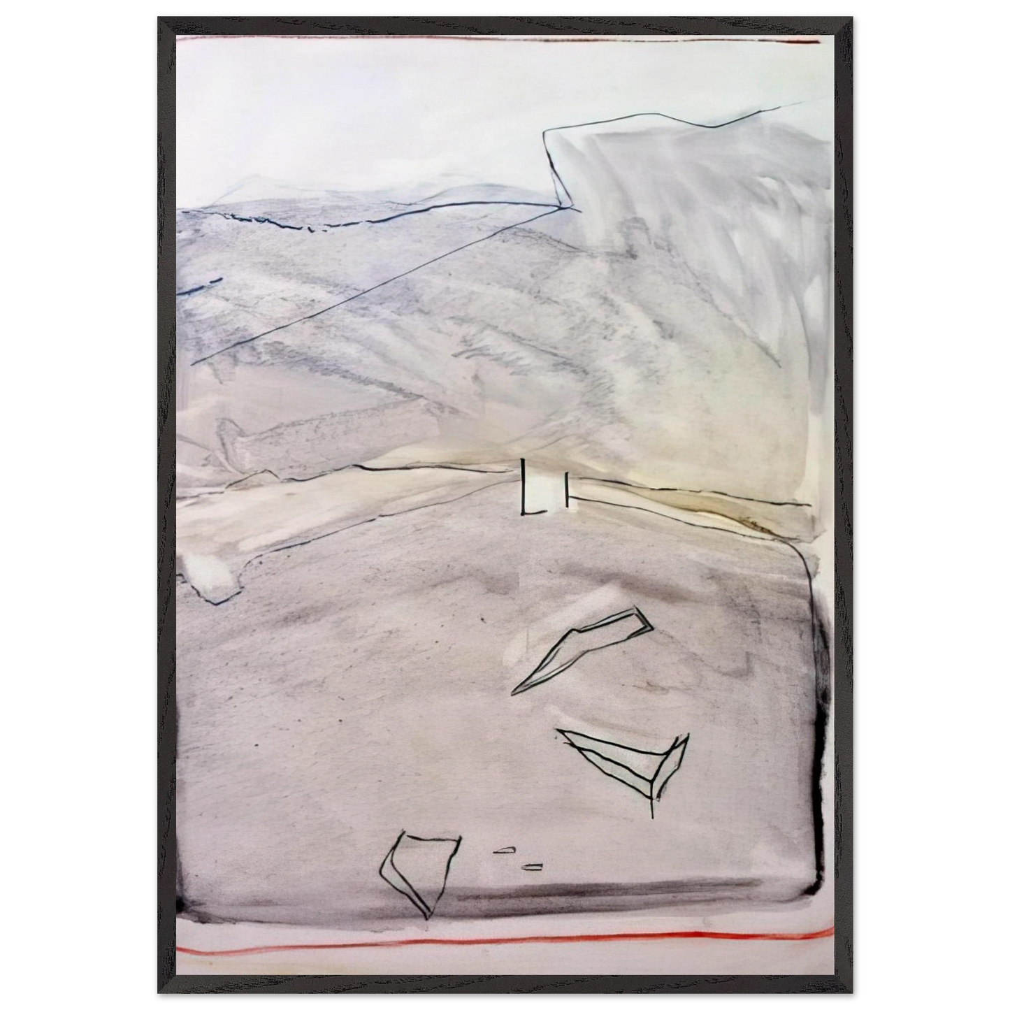 Wait - 2006 N1 - Ralston Crawford 70x100 cm / 28x40 inches Framed Art Print – Black Wooden Frame