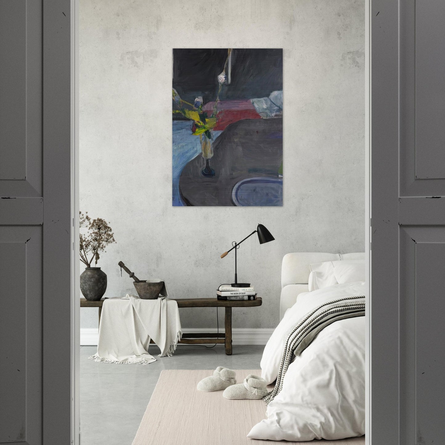 Interior with Flowers - Richard Diebenkorn Brushed Aluminum Print - 70x100 cm / 28x40 inches | Richard Diebenkorn Aluminum Print | Richard Diebenkorn Prints