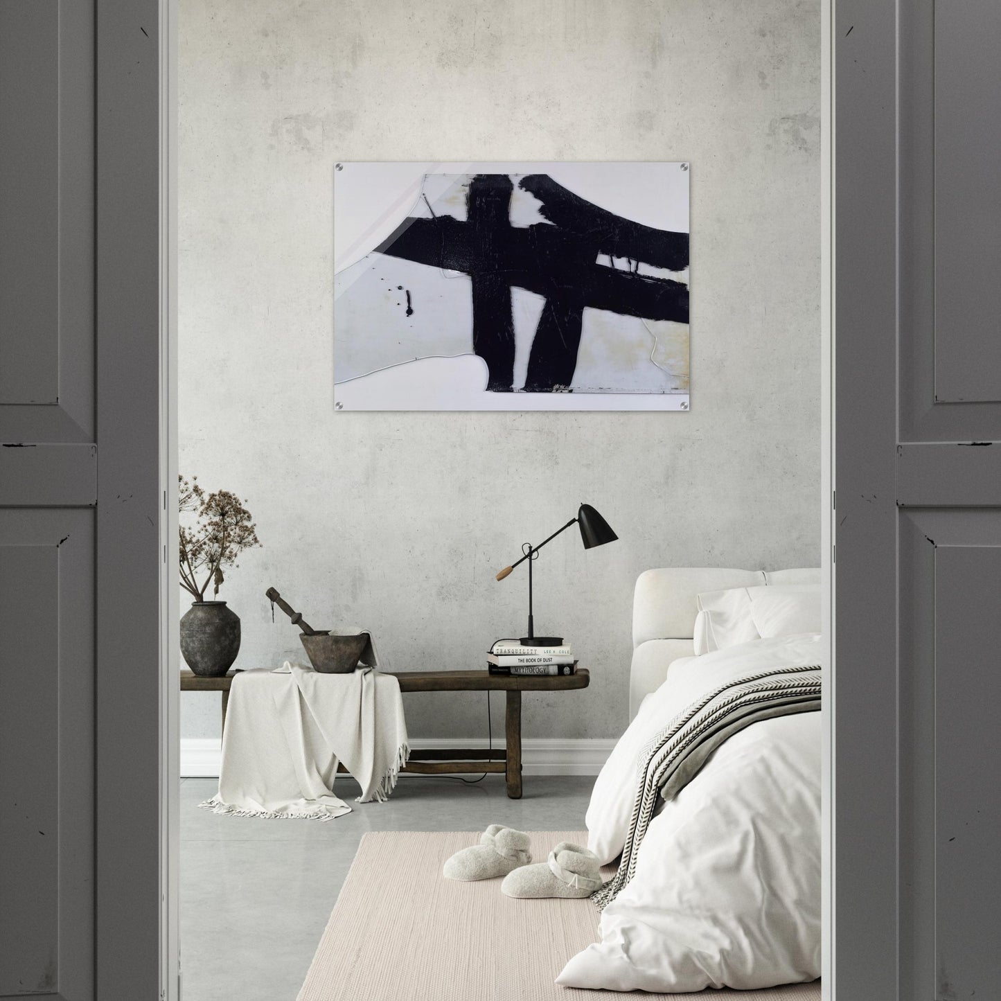 Goudron sur verre 45.5 x 76.5 cm, 1948 - 1948 - Pierre Soulages Acrylic Print - 70x100 cm / 28x40″ inches