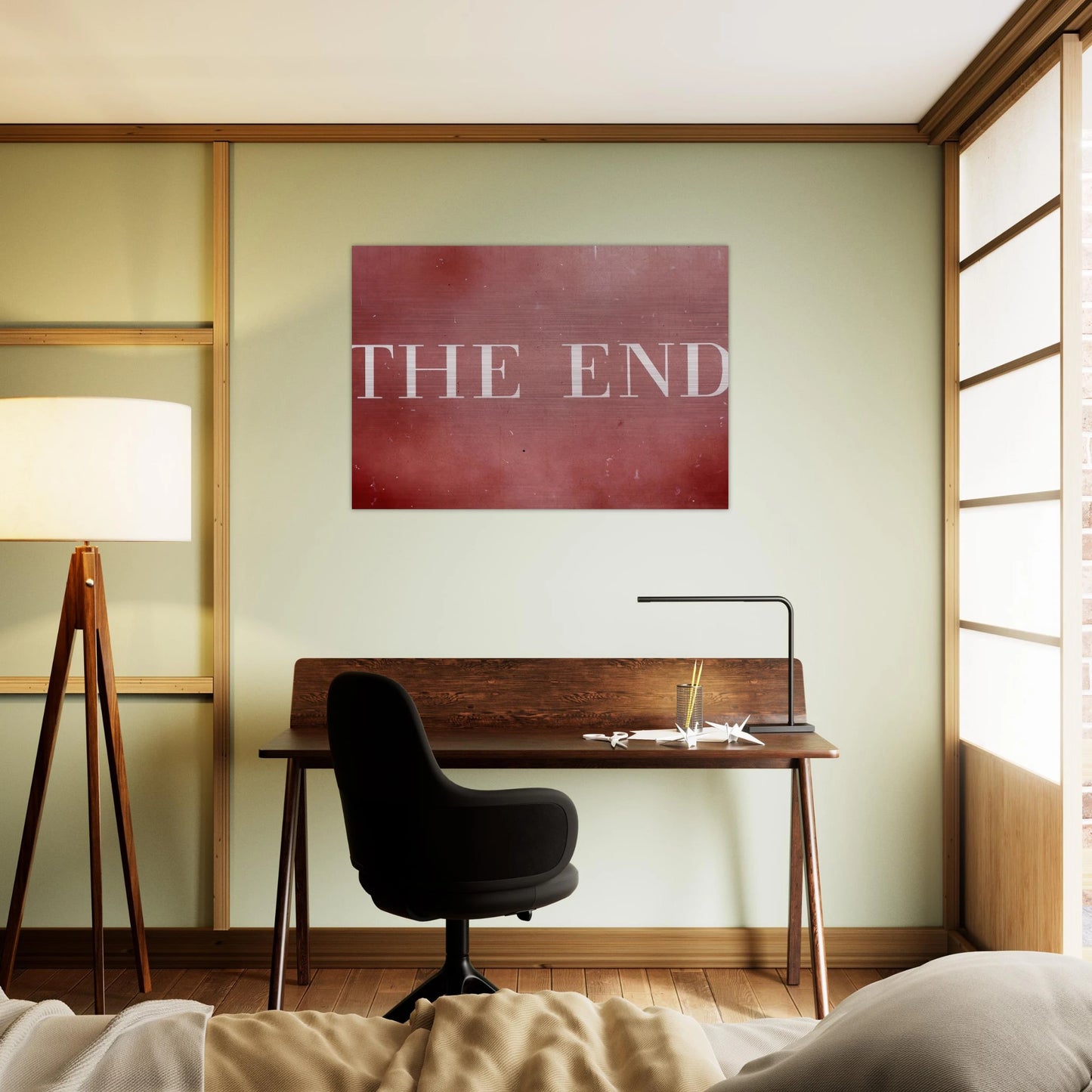 THE END 28 2003 - Edward Ruscha Brushed Aluminum Print - 70x100 cm / 28x40 inches | Edward Ruscha Aluminum Print | Edward Ruscha Prints