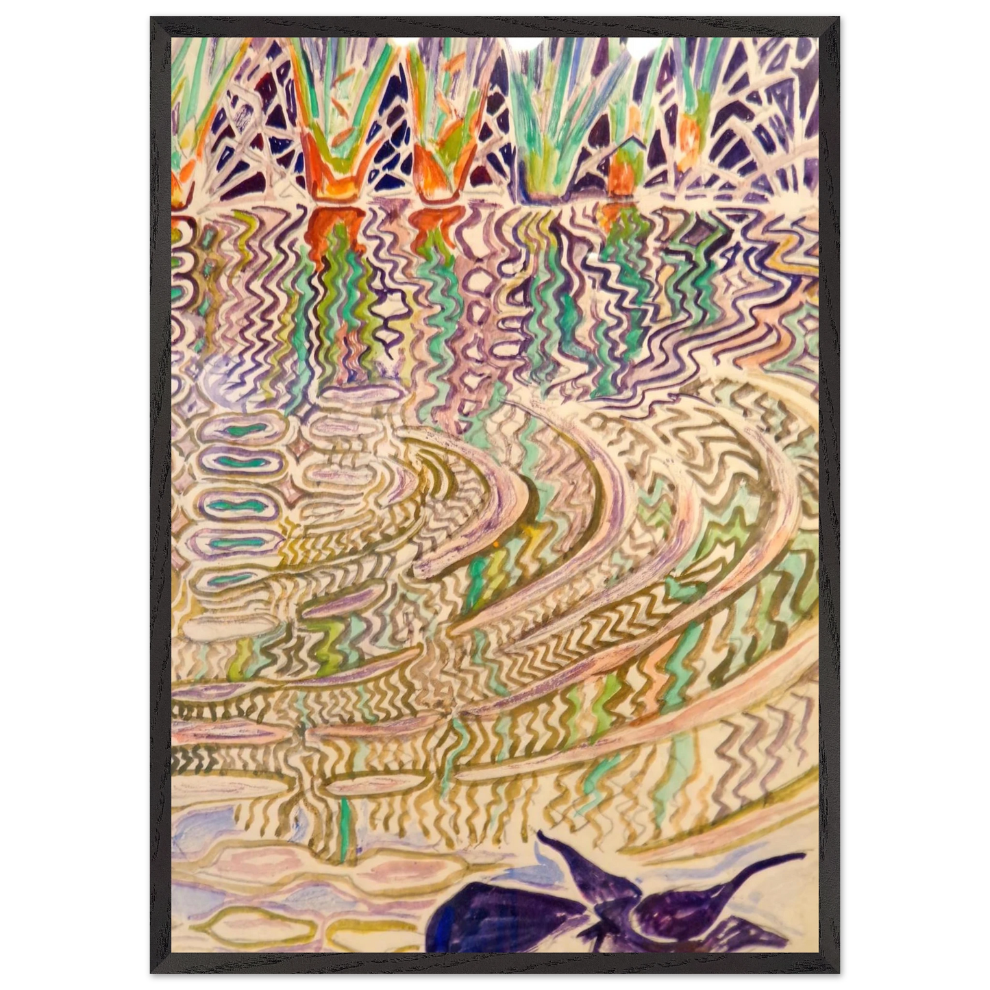 Walter Inglis Anderson - Walter Anderson Wall art - 21x29.7 cm / 8x12" - Premium Wooden Framed Poster With Fine Art Paper-canvas - Black frame