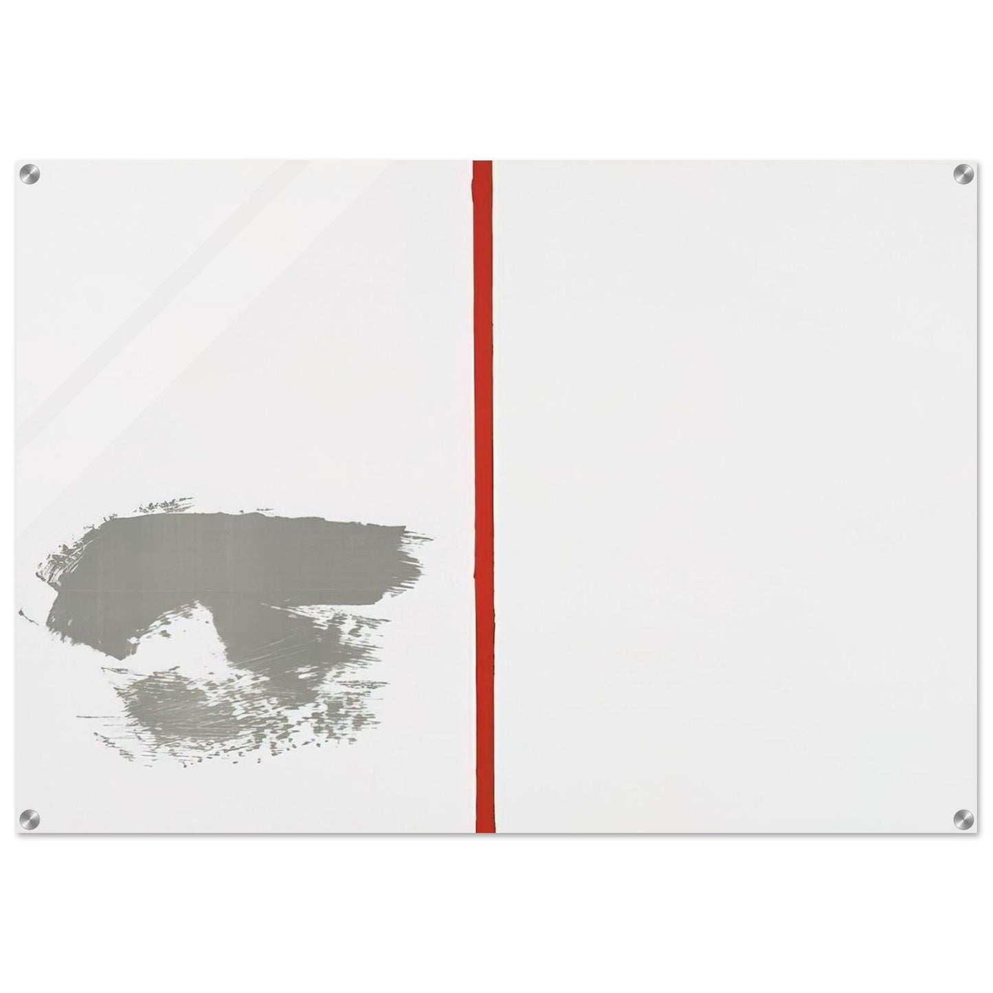 Ohne Titel mit rotem Strich - 1970 - Blinky Palermo Acrylic Print - 70x100 cm / 28x40″ inches
