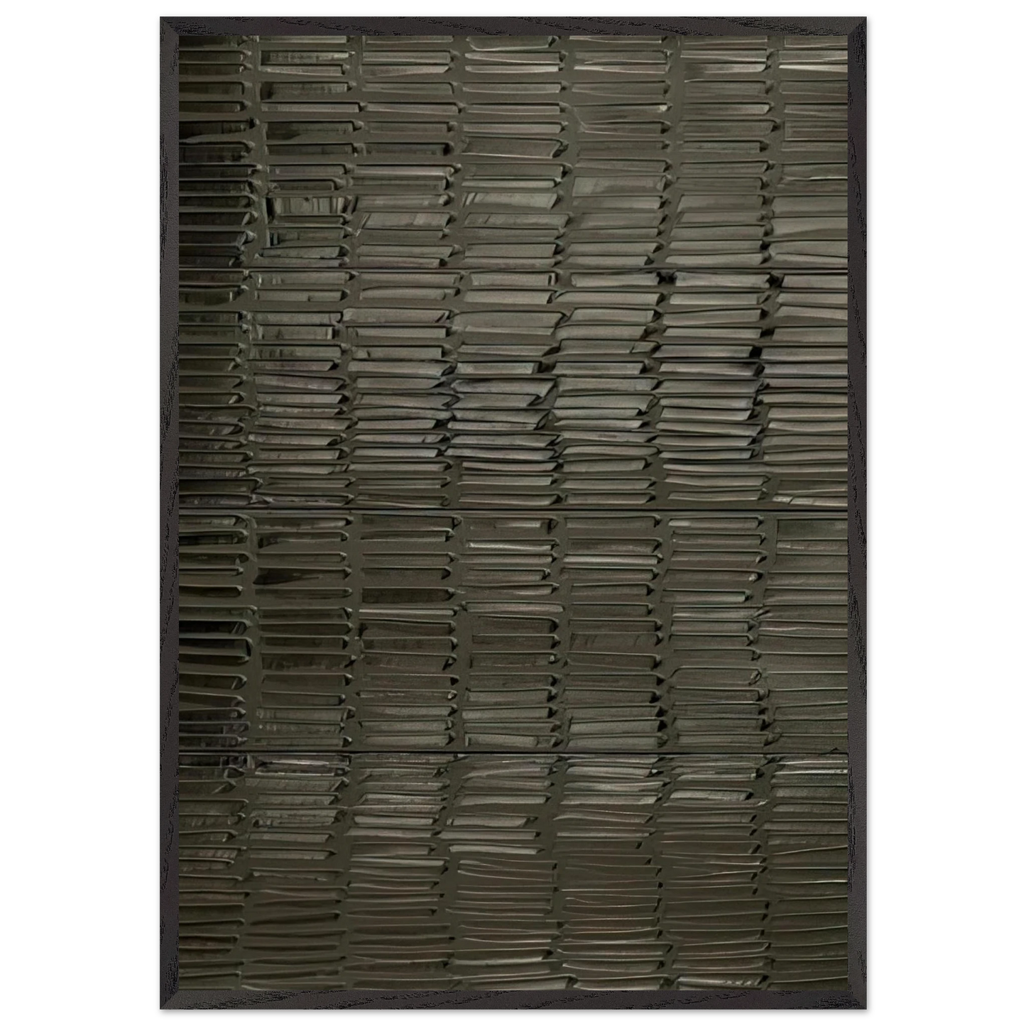 Peinture 324 x 181 cm 19 fevrier 2009 Polyptyque - 2009 - Pierre Soulages 70x100 cm / 28x40 inches Framed Art Print – Black Wooden Frame