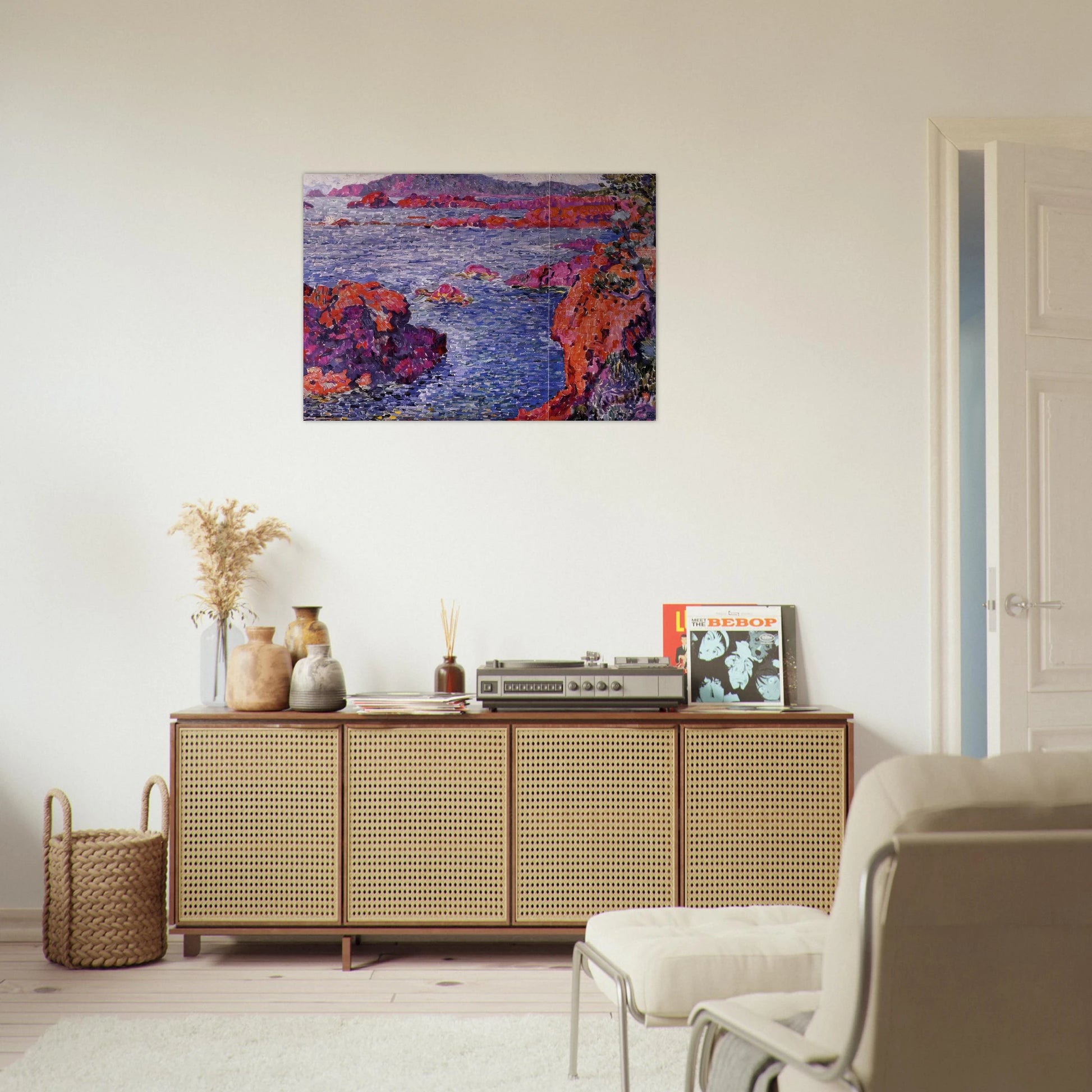 ROCKS AT ANTHEOR 1906 - Theo van Rysselberghe Brushed Aluminum Print - 70x100 cm / 28x40 inches | Theo van Rysselberghe Aluminum Print | Theo van Rysselberghe Prints