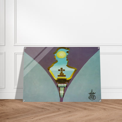 HOMAGE TO RAIMUNDUS LULLUS DESIGN FOR A CEILING PAINTING - Salvador Dali Acrylic Print - 70x100 cm / 28x40″ inches