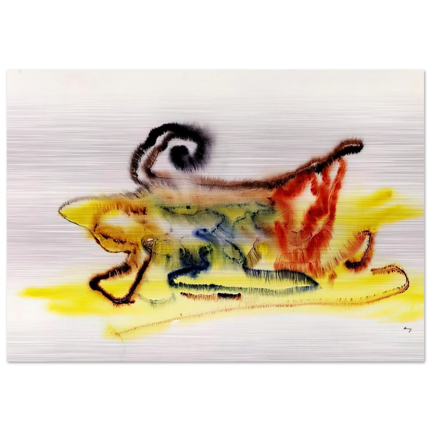 Untitled - 1961 - Henri Michaux Brushed Aluminum Print - 70x100 cm / 28x40 inches | Henri Michaux Aluminum Print | Henri Michaux Prints