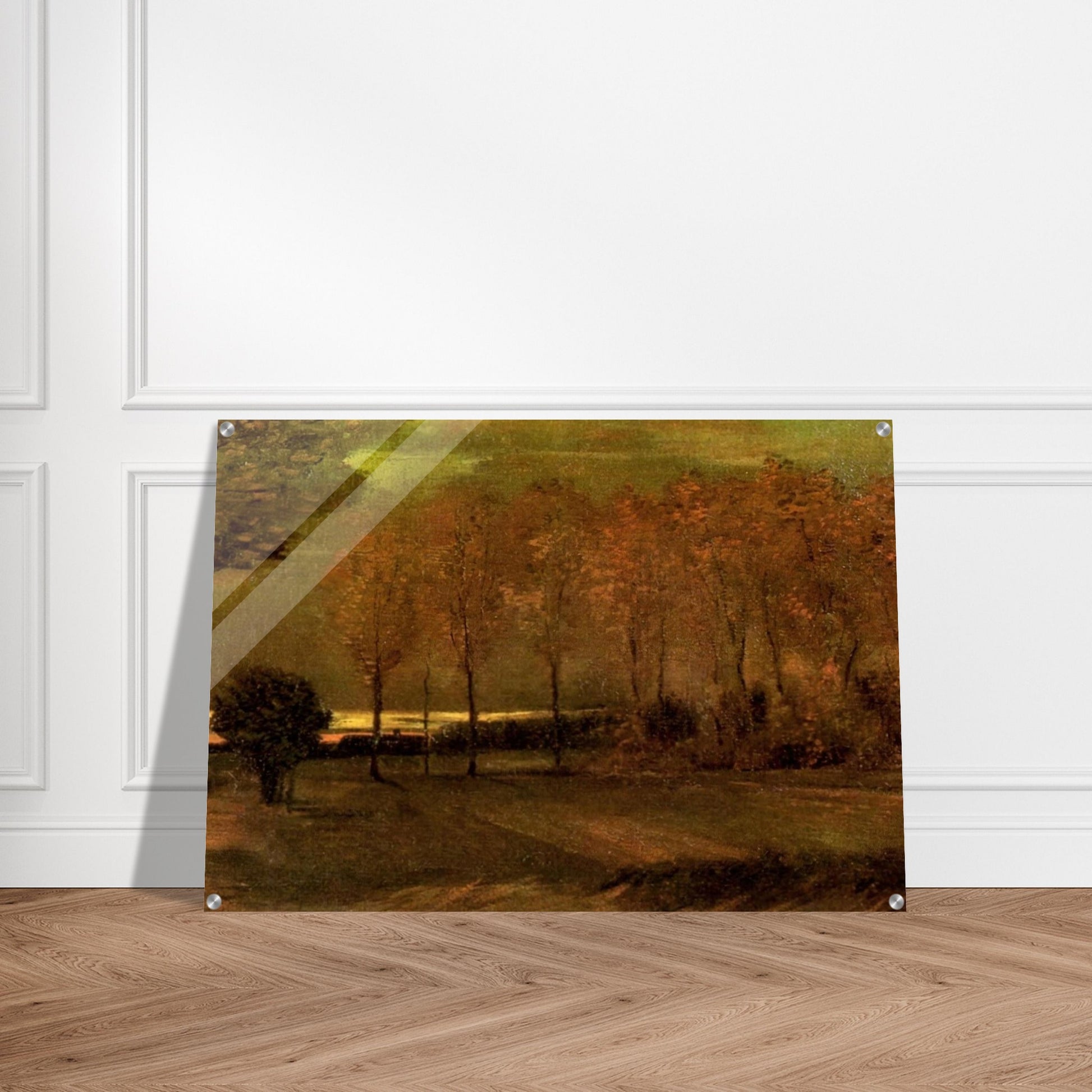 Autumn Landscape at Dusk - Vincent van Gogh Acrylic Print - 70x100 cm / 28x40″ inches