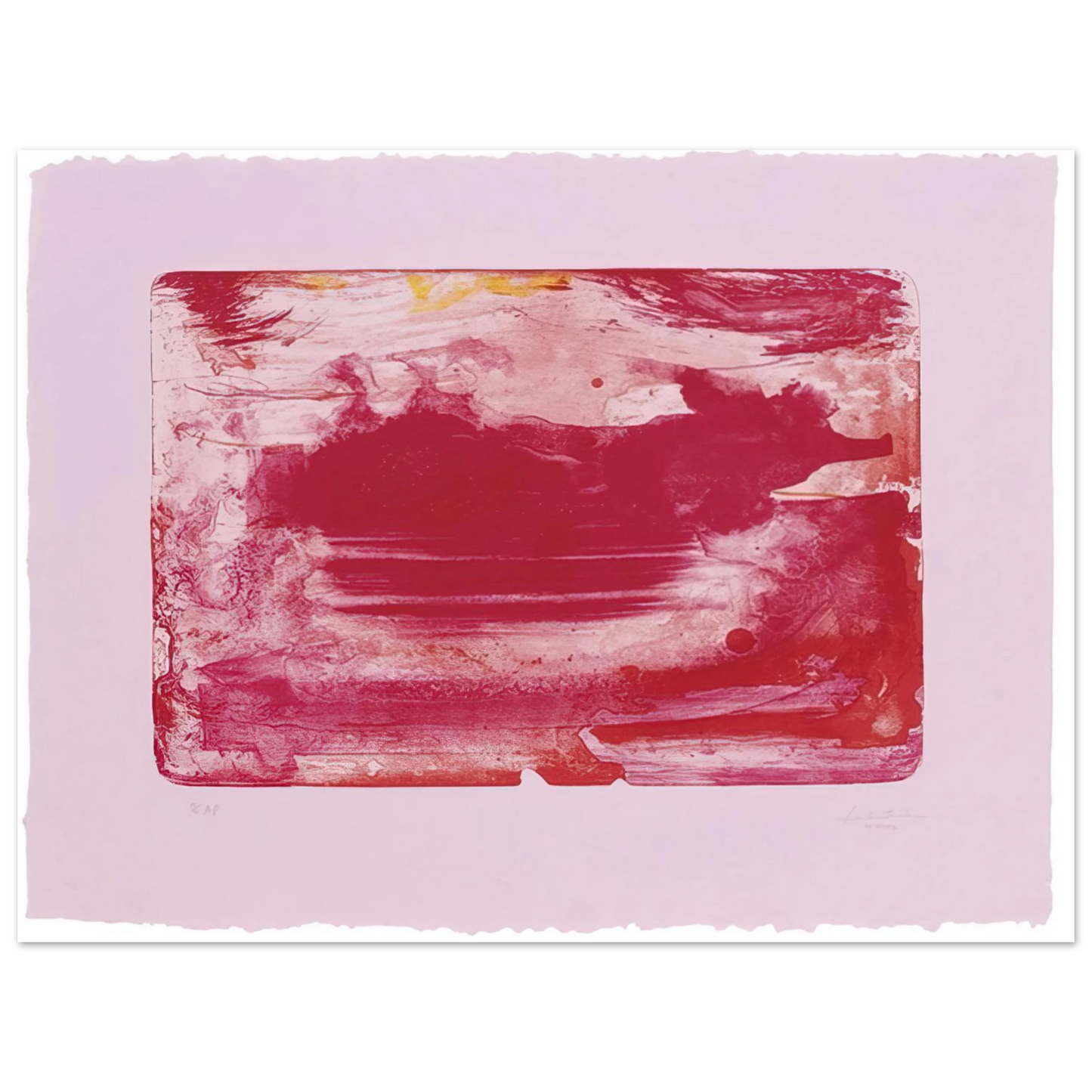 Helen Frankenthaler - The Red Sea - 1982 Wall art - 13x18 cm / 5x7 inches - Premium Wooden Framed Poster With Fine Art Paper-canvas - Black frame
