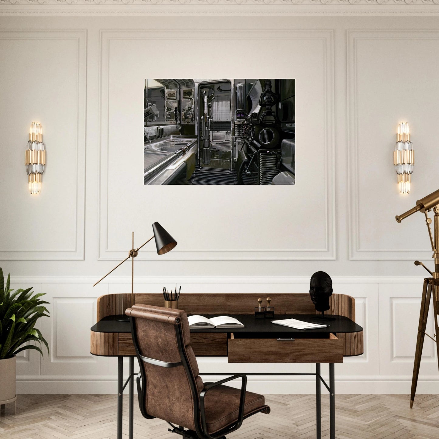 Syd Mead - Syd Mead Brushed Aluminum Print - 70x100 cm / 28x40 inches | Syd Mead Aluminum Print | Syd Mead Prints