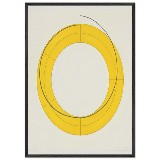 RING A YELLOW 2010 - Robert Mangold 70x100 cm / 28x40 inches Framed Art Print – Black Wooden Frame
