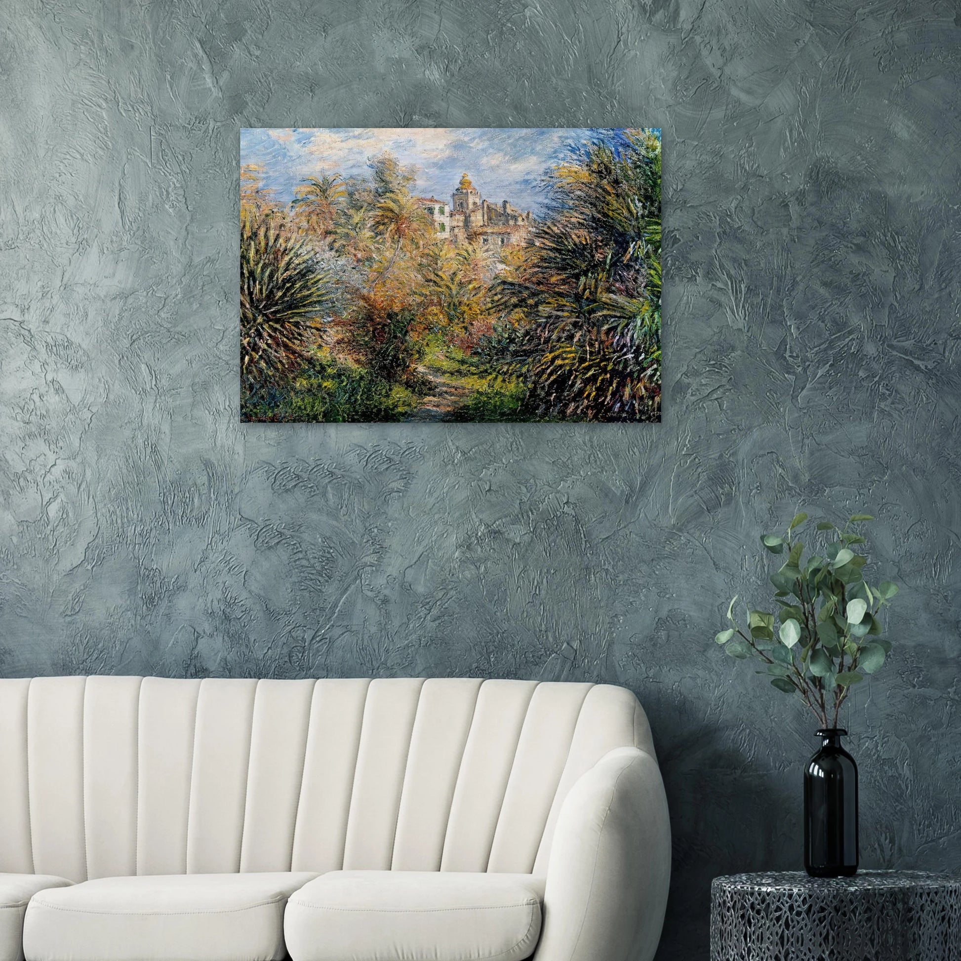 The Moreno Garden at Bordighera - claude monet Brushed Aluminum Print - 70x100 cm / 28x40 inches | claude monet Aluminum Print | claude monet Prints