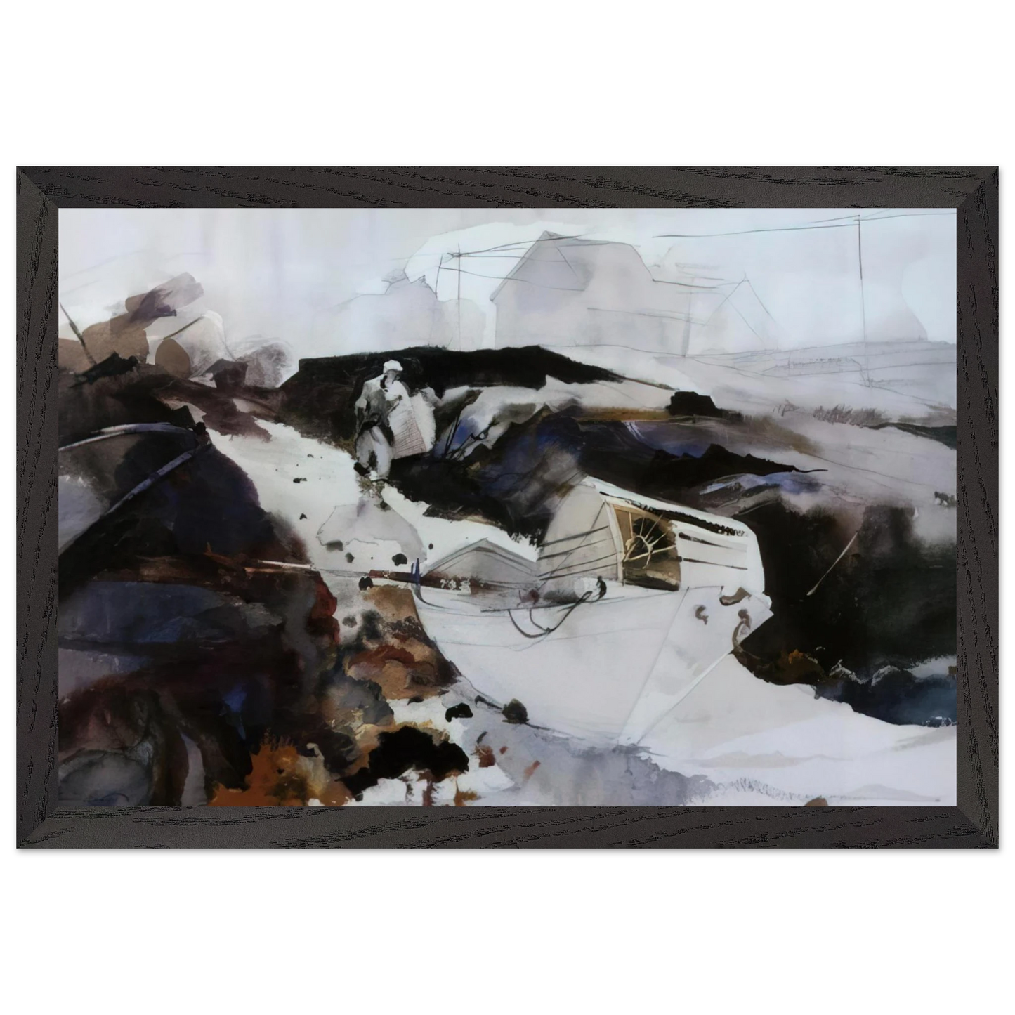 Andrew Wyeth - THE WHITE DORY 1941 Wall Art - 30x40 cm / 12x16 inches - Premium Wooden Framed Poster With Fine Art Paper-canvas - Wood frame