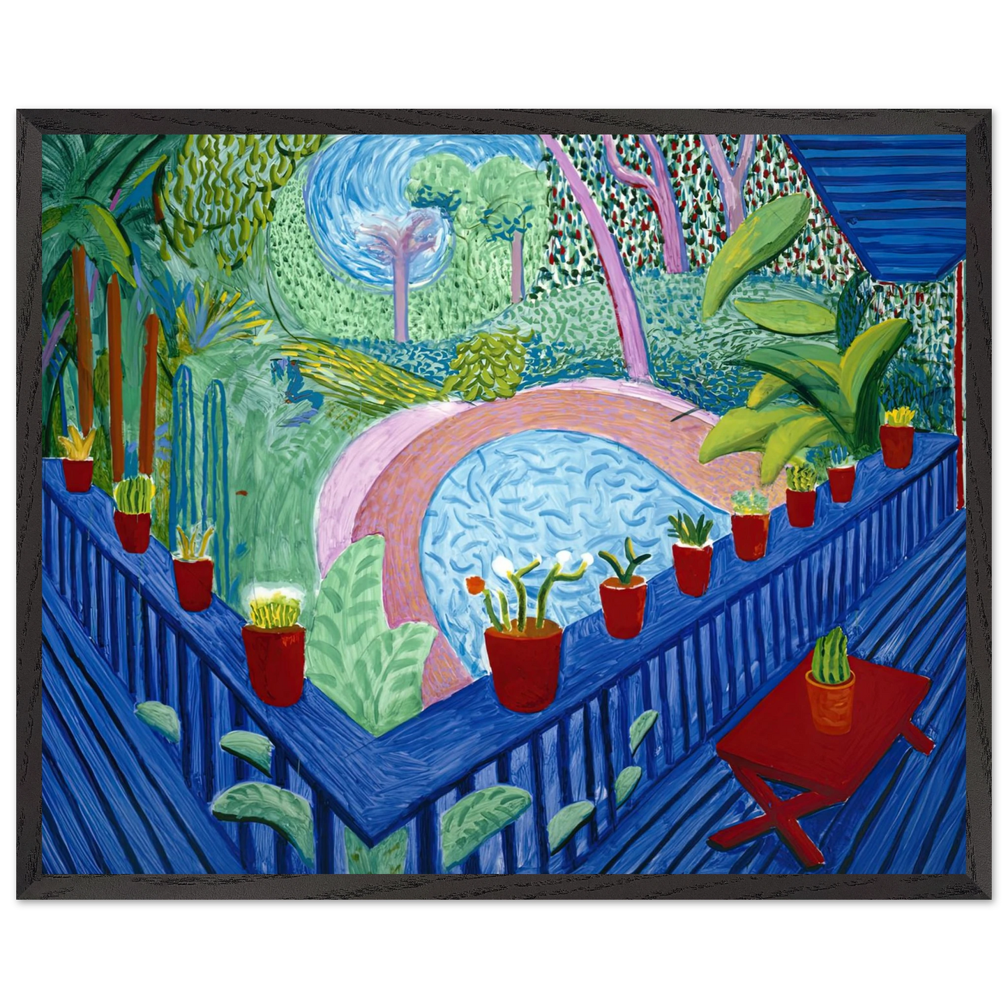 David Hockney - David Hockney Wall art - A3 (29.7 x 42  cm) - Premium Wooden Framed Poster With Fine Art Paper-canvas - Wood frame