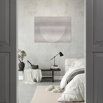 Bowl White on Grey - 1962 - William Scott Brushed Aluminum Print - 70x100 cm / 28x40 inches | William Scott Aluminum Print | William Scott Prints