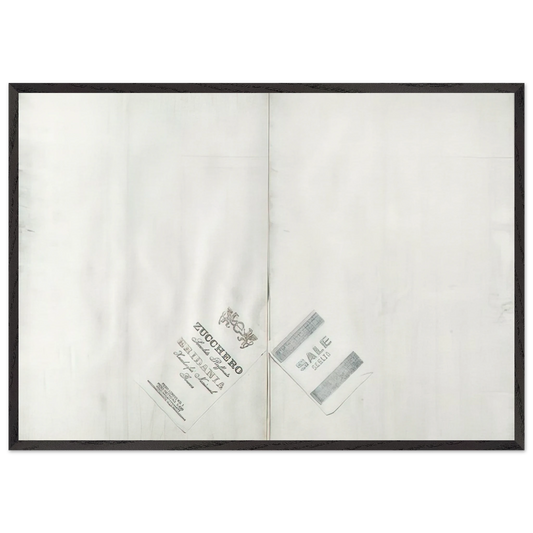 DA ALIGHIERO NATI A GUIDO BOETTI 1986 - Alighiero Boetti 70x100 cm / 28x40 inches Framed Art Print – Black Wooden Frame