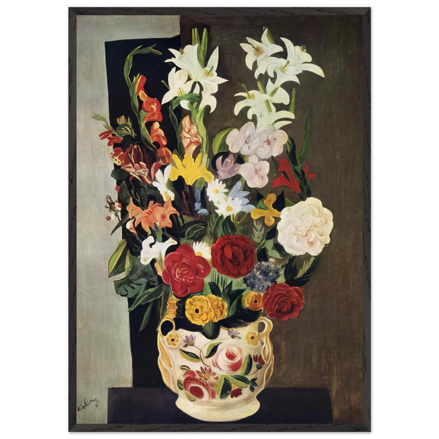 NOT IDENTIFIED 11 N2 - Moise Kisling 70x100 cm / 28x40 inches Framed Art Print – Black Wooden Frame