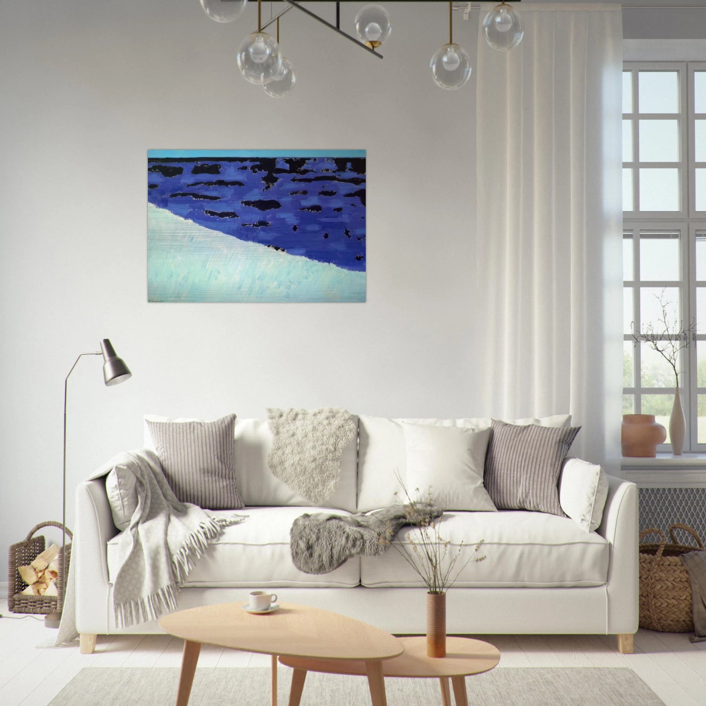 Sea Grasses and Blue Sea - 1958 - Milton Avery Brushed Aluminum Print - 70x100 cm / 28x40 inches | Milton Avery Aluminum Print | Milton Avery Prints