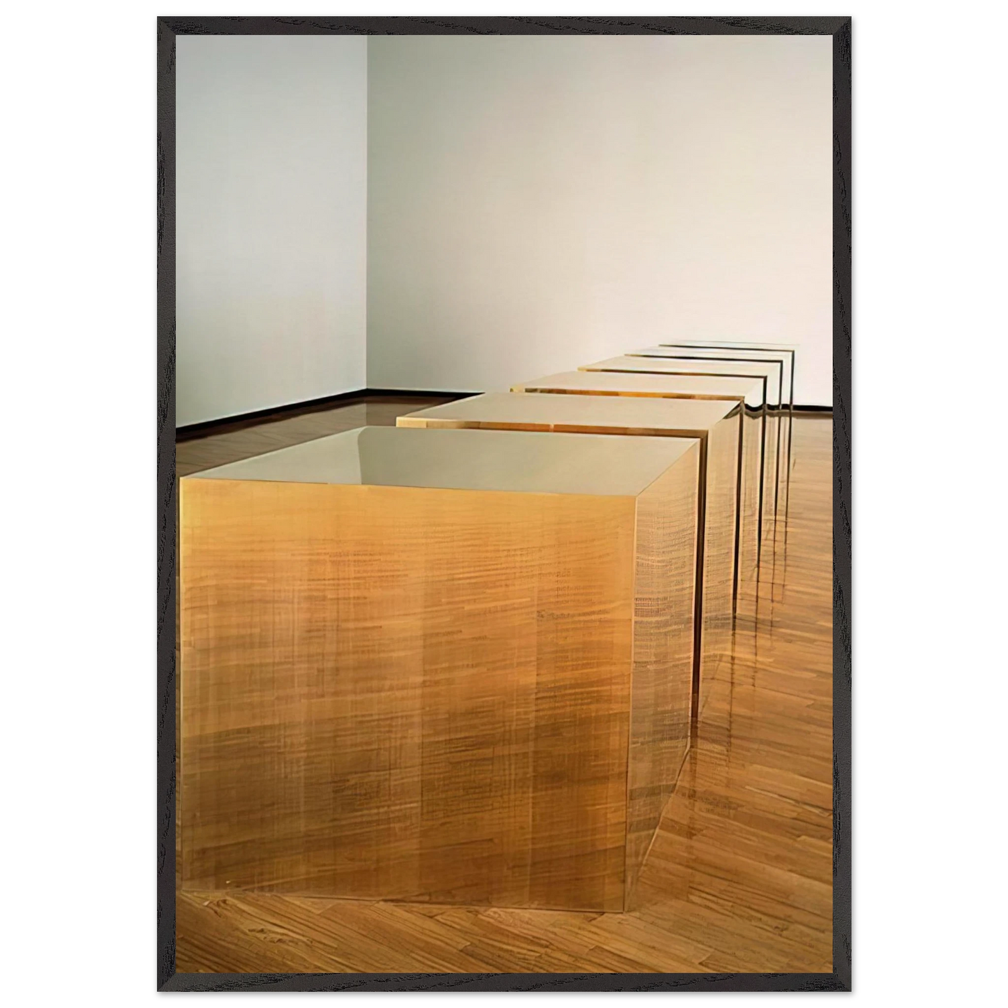 Untitled Six Boxes - 1974 - Donald Judd 70x100 cm / 28x40 inches Framed Art Print – Black Wooden Frame