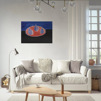 Poires sur une assiette rose - 1954 - Nicolas de Stael Brushed Aluminum Print - 70x100 cm / 28x40 inches | Nicolas de Stael Aluminum Print | Nicolas de Stael Prints