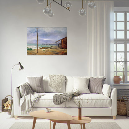 PIOGGIA AL MARE 1929 - Carlo Carra Brushed Aluminum Print - 70x100 cm / 28x40 inches | Carlo Carra Aluminum Print | Carlo Carra Prints
