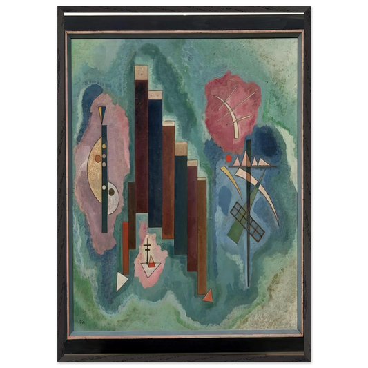 DOWNWARDS 1929 - Wassily Kandinsky 70x100 cm / 28x40 inches Framed Art Print – Black Wooden Frame