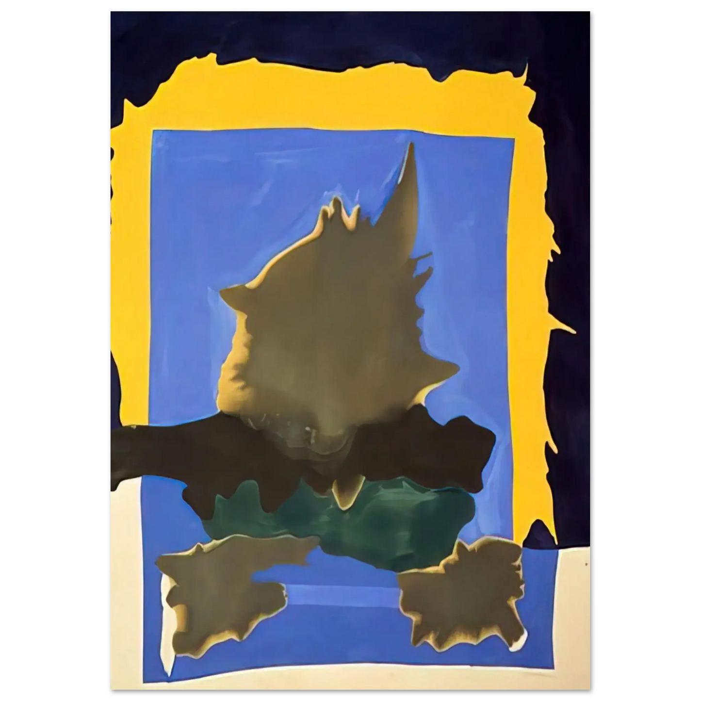 Helen Frankenthaler - Interior Landscape - 1964 Wall art - 13x18 cm / 5x7 Inches - Premium Wooden Framed Poster With Fine Art Paper - White frame