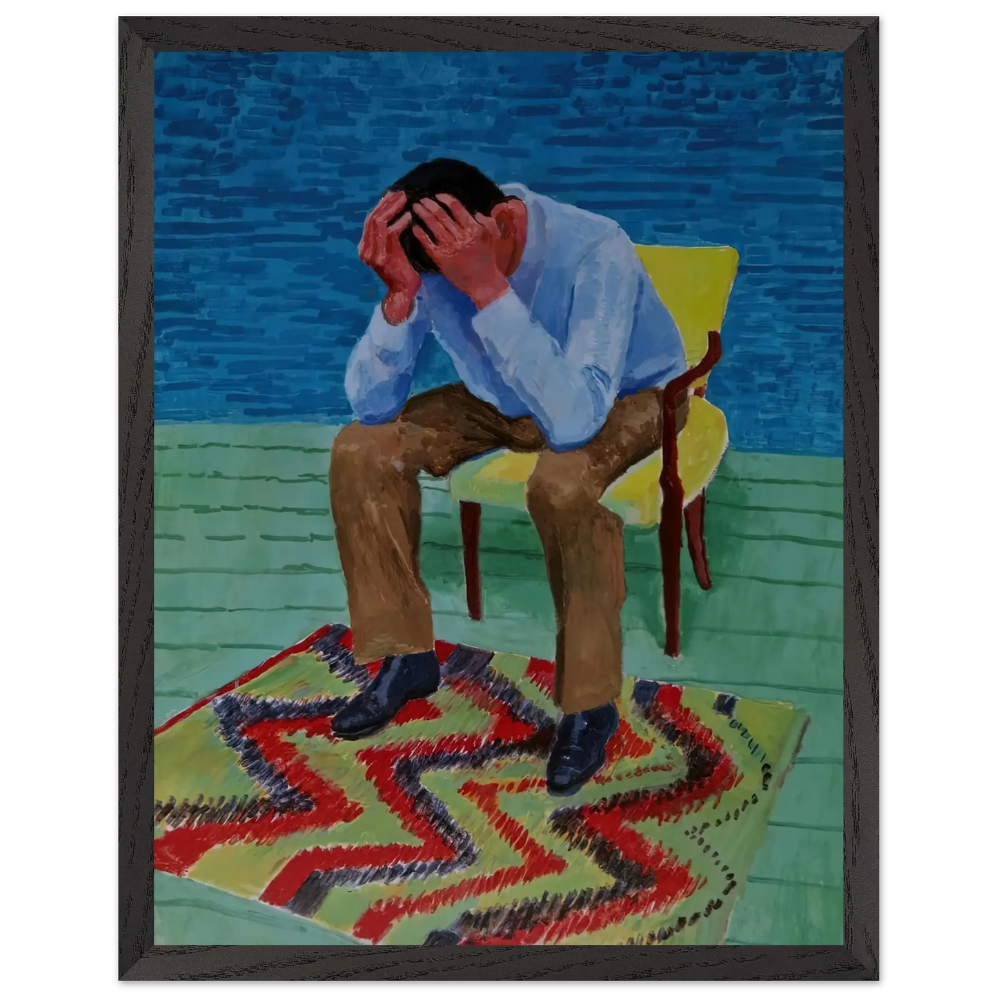 David Hockney - David Hockney Wall art - 30x45 cm / 12x18 Inches - Premium Wooden Framed Poster With Fine Art Paper - White frame