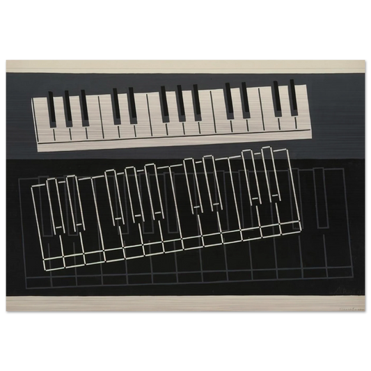 PIANO KEYS 1932 - Josef Albers Brushed Aluminum Print - 70x100 cm / 28x40 inches | Josef Albers Aluminum Print | Josef Albers Prints