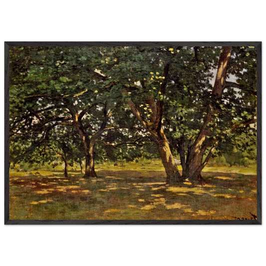 Fontainebleau Forest - claude monet 70x100 cm / 28x40 inches Framed Art Print – Black Wooden Frame