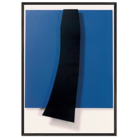 Black over Blue - Ellsworth Kelly 70x100 cm / 28x40 inches Framed Art Print – Black Wooden Frame