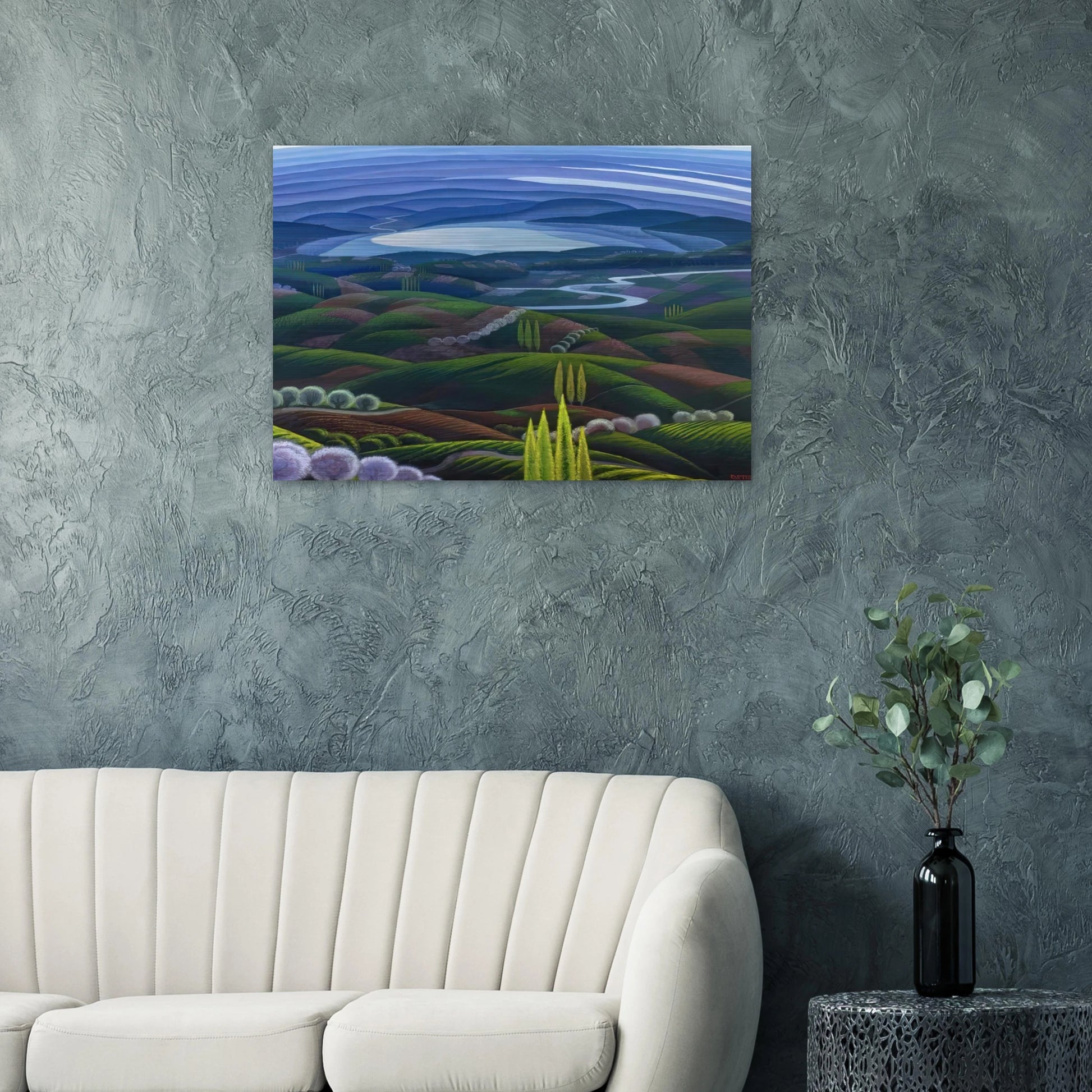 Umbria primavera - 1945 - Gerardo Dottori Brushed Aluminum Print - 70x100 cm / 28x40 inches | Gerardo Dottori Aluminum Print | Gerardo Dottori Prints
