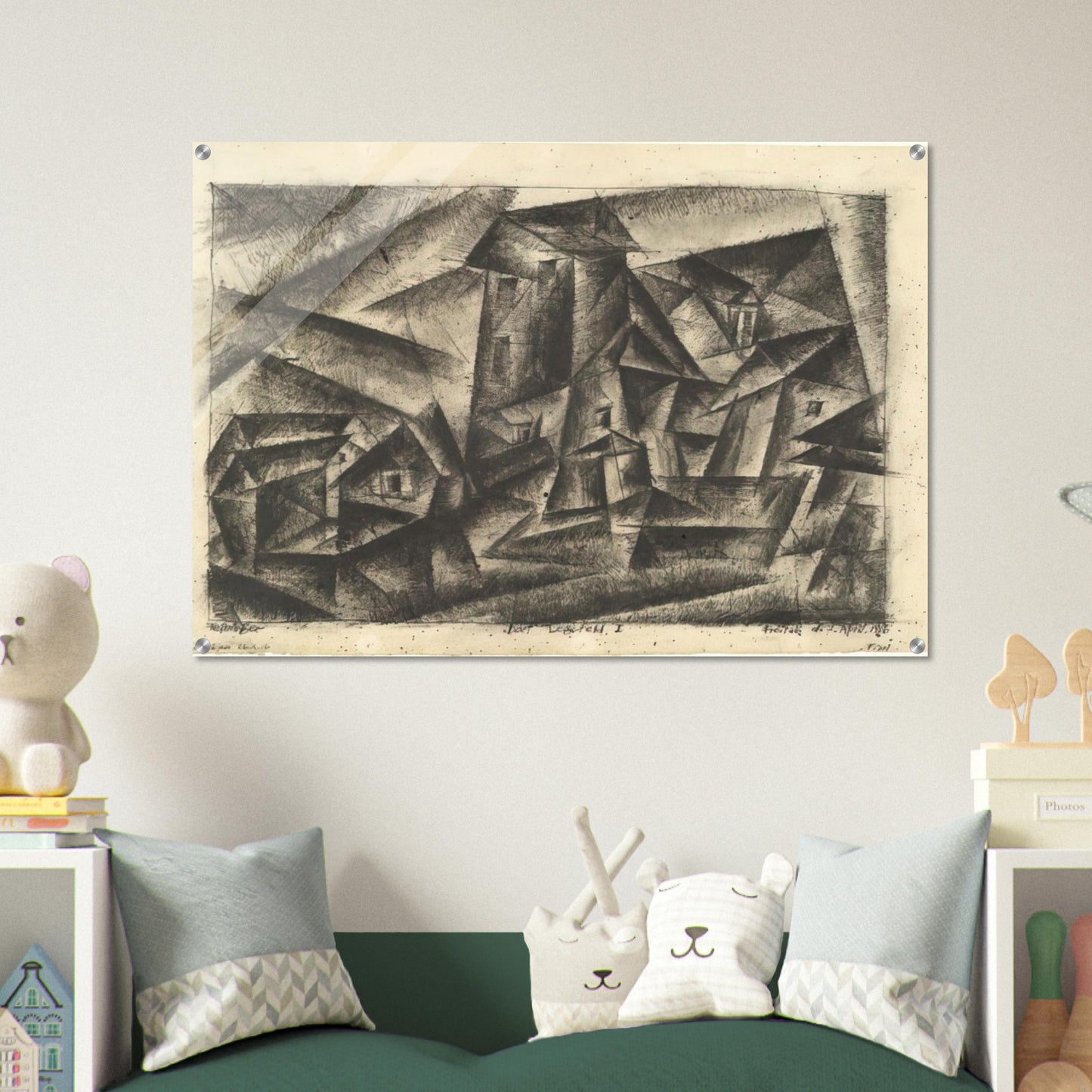 THE VILLAGE OF LEGEFELD I DORF LEGEFELD I 1916 - Lyonel Feininger Acrylic Print - 70x100 cm / 28x40″ inches | Lyonel Feininger Wall Art | Lyonel Feininger Prints
