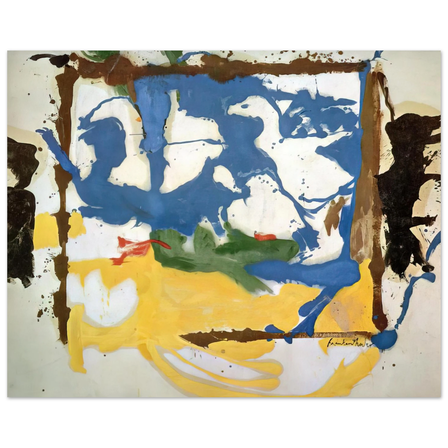 Helen Frankenthaler - Swan Lake #2 - 1961 Wall art - 50x70 cm / 20x28 inches - Premium Wooden Framed Poster With Fine Art Paper-canvas - White frame