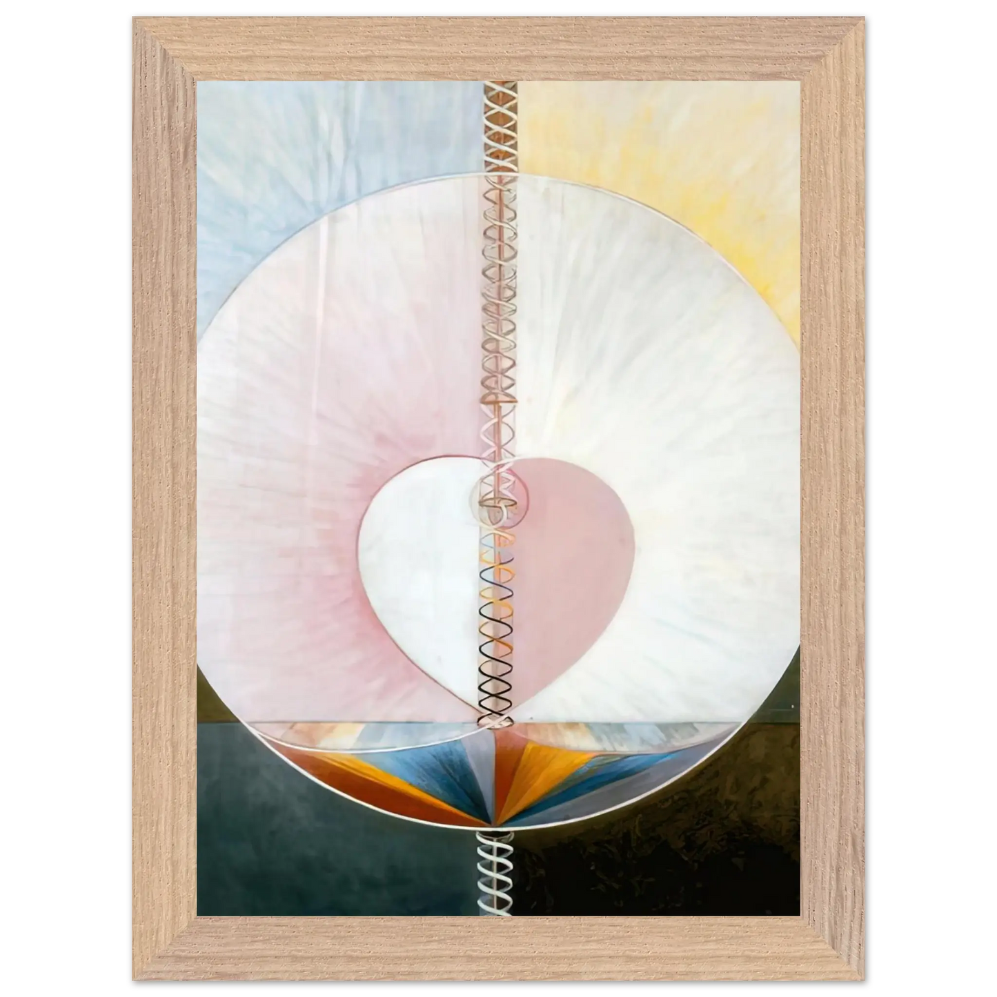 Hilma af Klint - WHAT A HUMAN BEING IS 1910 Wall art - 70x100 cm / 28x40 Inches - Premium Wooden Framed Poster With Fine Art Paper - Black frame