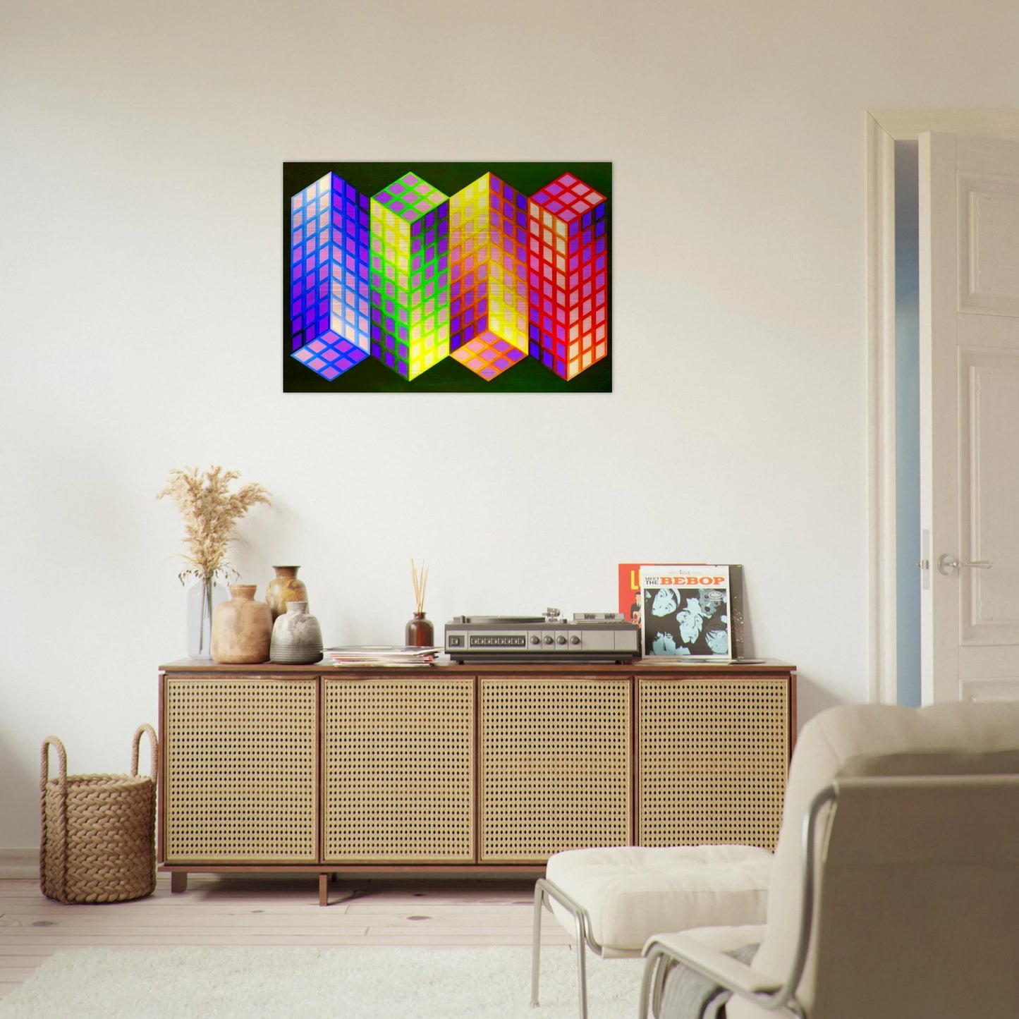 Torony-Nagy - 1969 - Victor Vasarely Brushed Aluminum Print - 70x100 cm / 28x40 inches | Victor Vasarely Aluminum Print | Victor Vasarely Prints