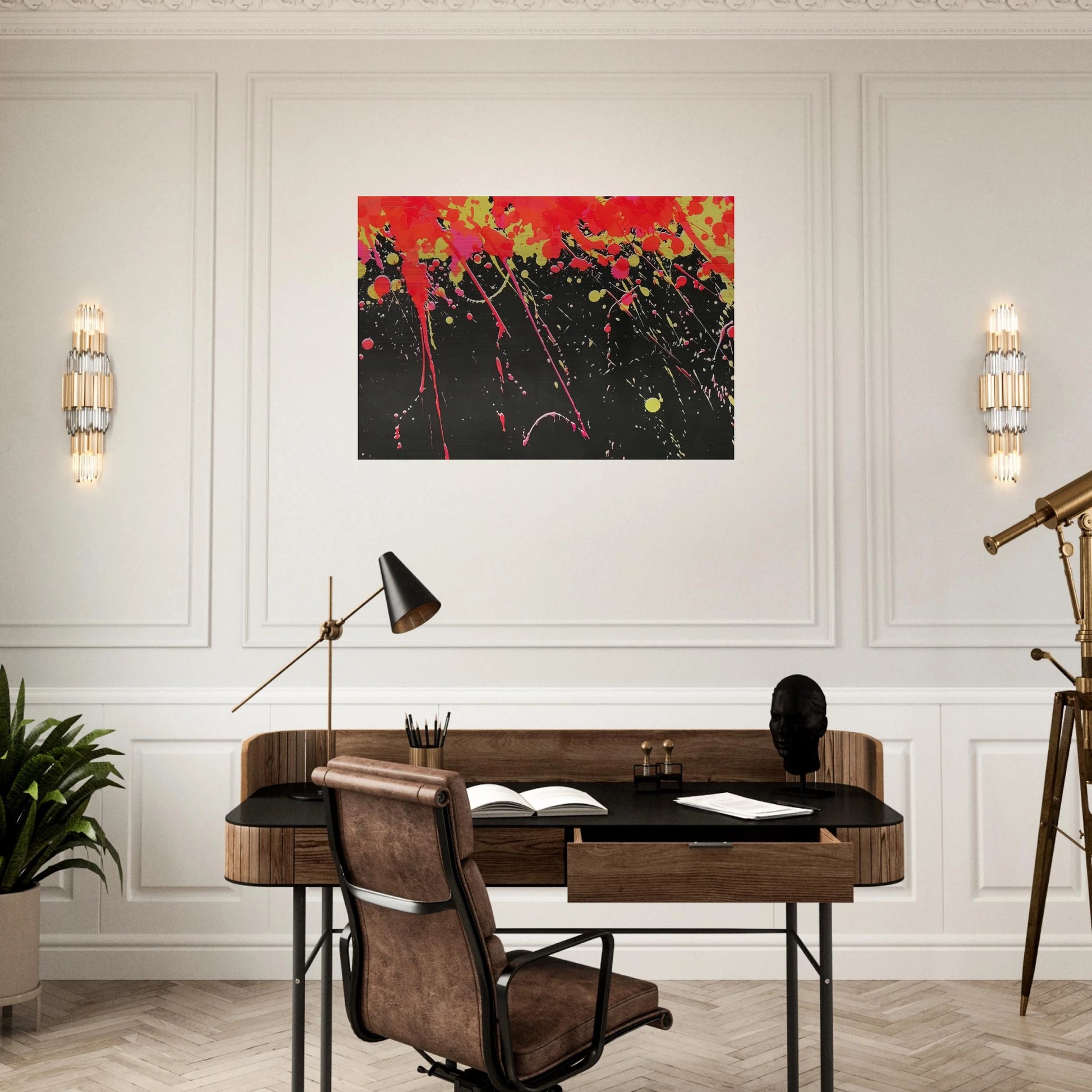 Fireworks - 1973 - Walasse Ting Brushed Aluminum Print - 70x100 cm / 28x40 inches | Walasse Ting Aluminum Print | Walasse Ting Prints