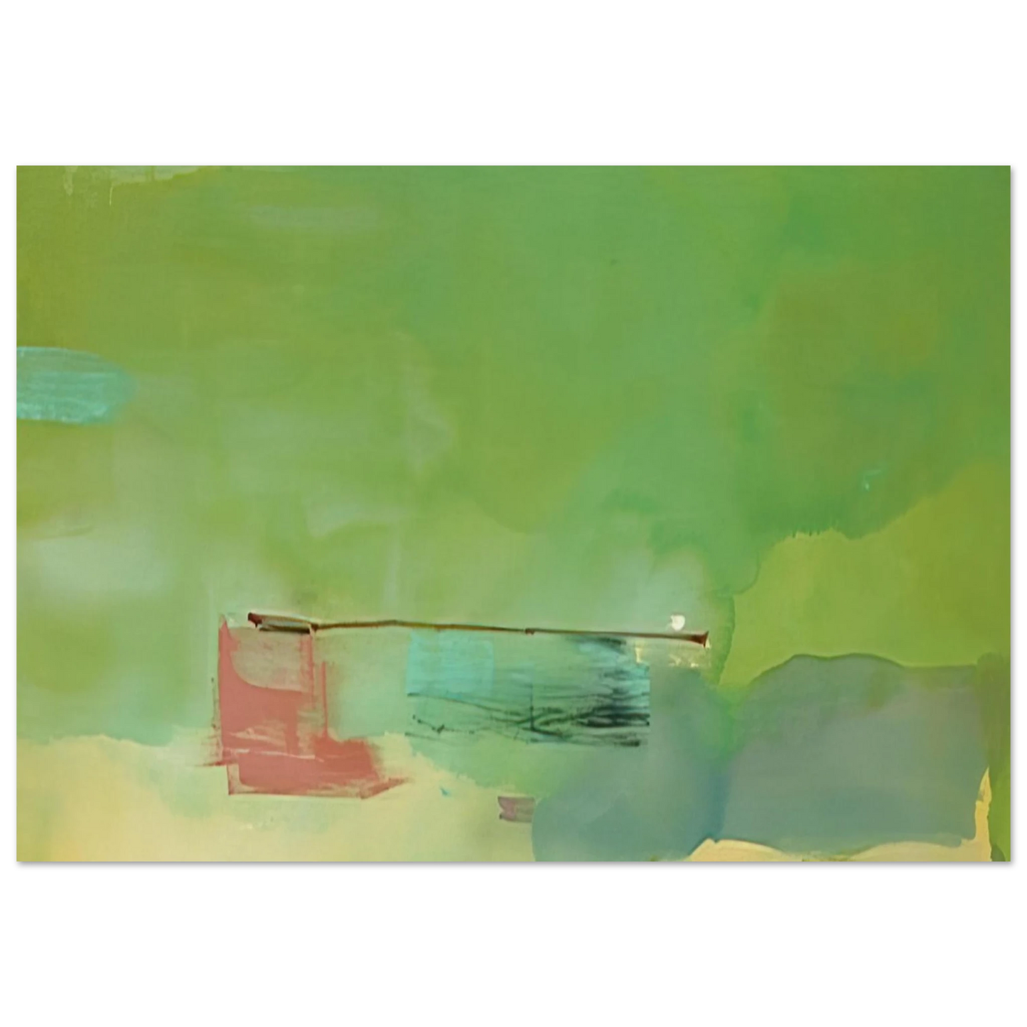 Helen Frankenthaler - Springscape - 1975 Wall art - 13x18 cm / 5x7 inches - Premium Wooden Framed Poster With Fine Art Paper-canvas - Wood frame