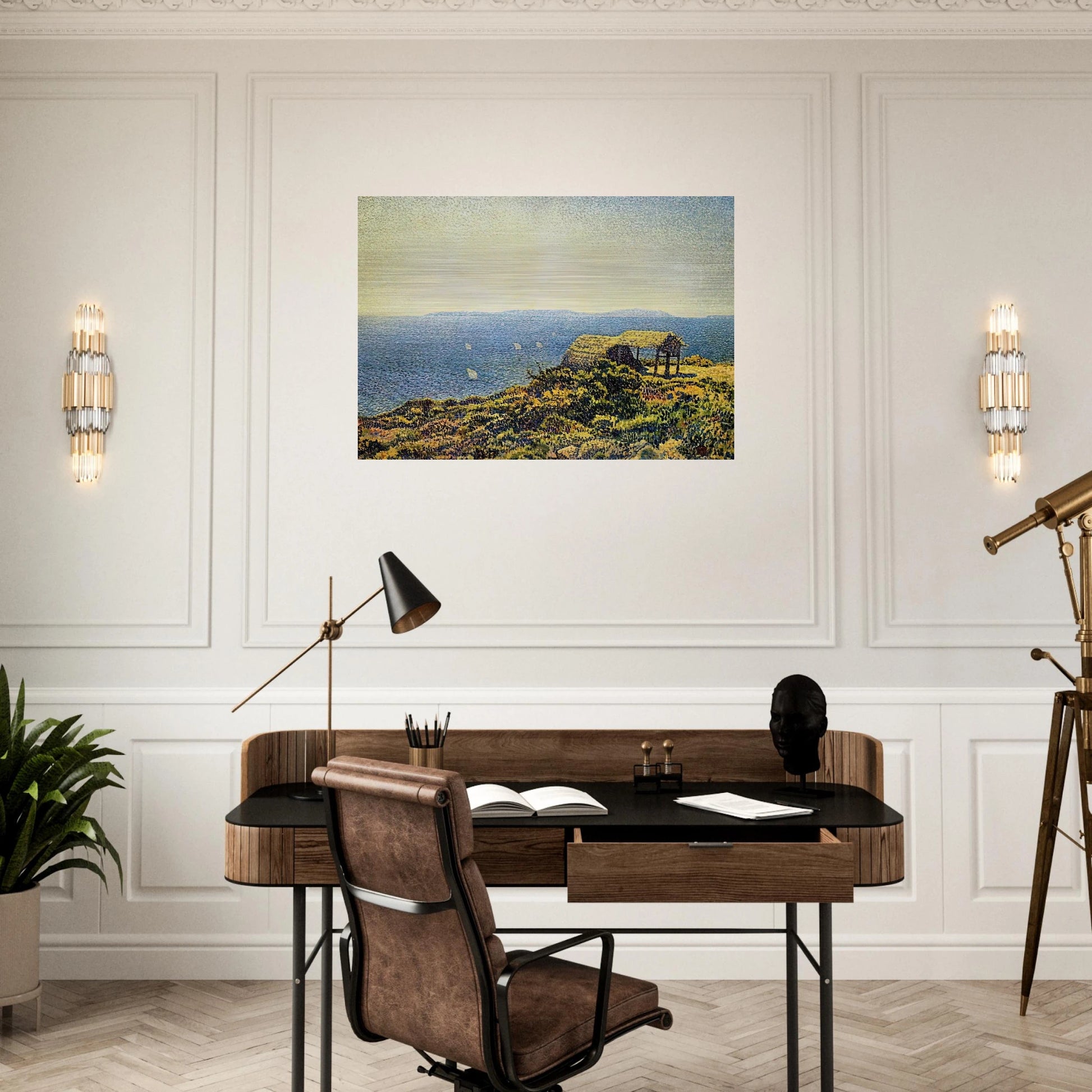 LEVANT ISLE - Theo van Rysselberghe Brushed Aluminum Print - 70x100 cm / 28x40 inches | Theo van Rysselberghe Aluminum Print | Theo van Rysselberghe Prints