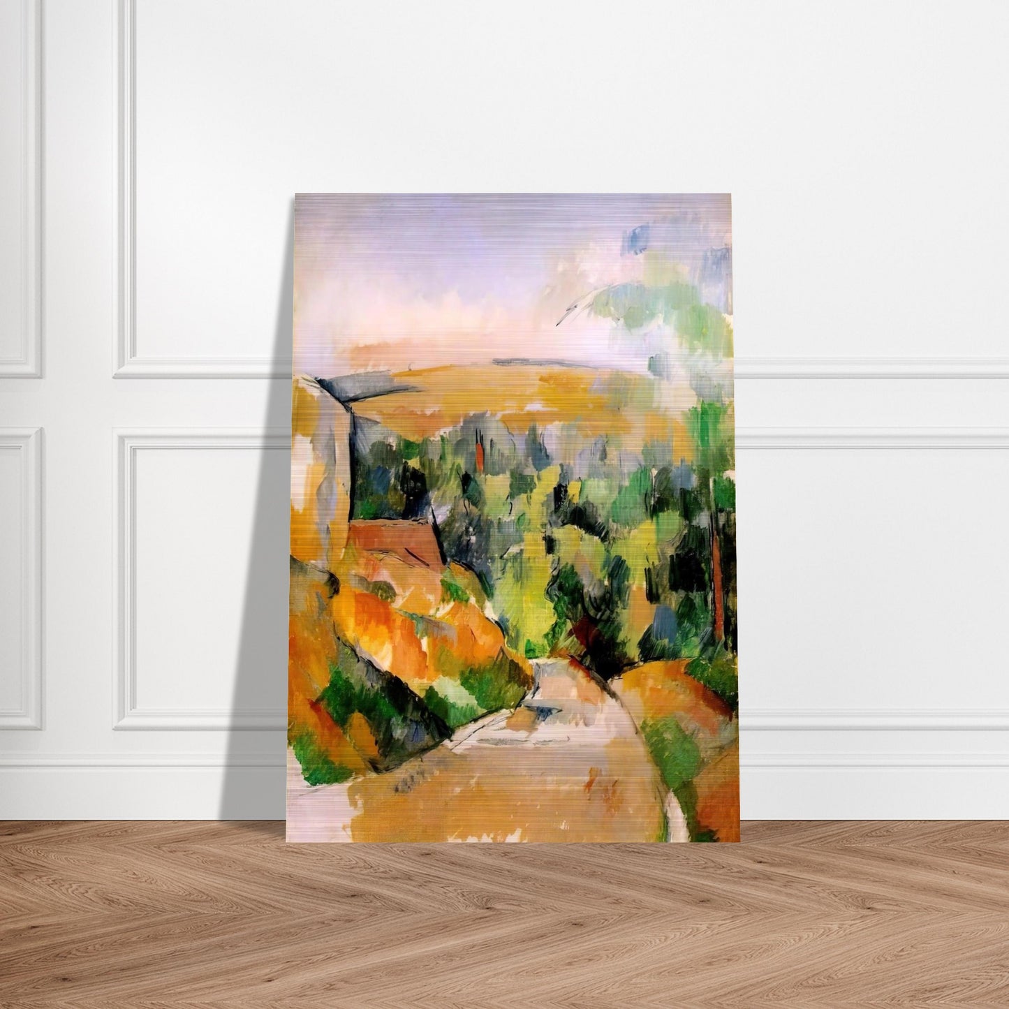 The Bend in the road - Paul Cézanne Brushed Aluminum Print - 70x100 cm / 28x40 inches | Paul Cézanne Aluminum Print | Paul Cézanne Prints