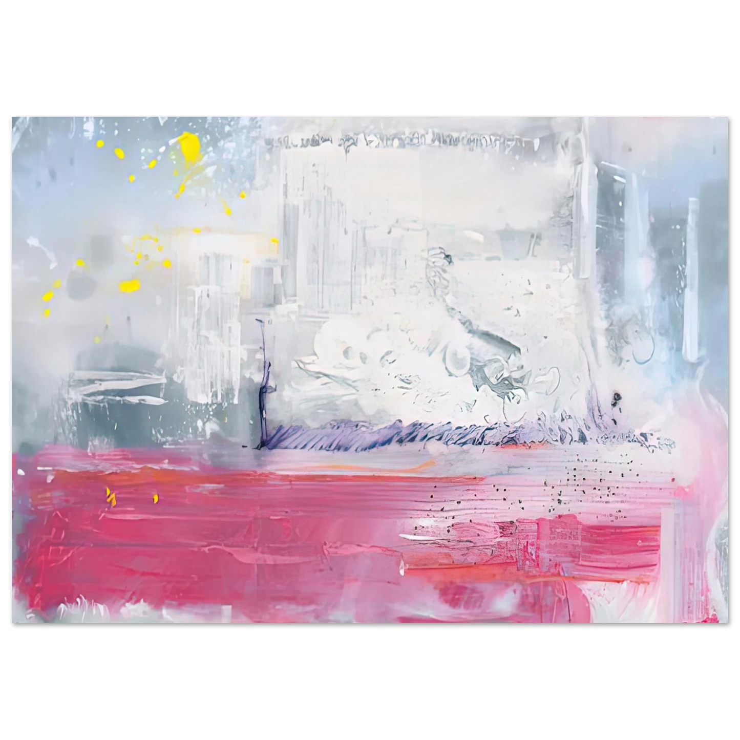 Helen Frankenthaler - Hot Ice, 1990- Wall Art - 21x29.7 cm / 8x12" - Premium Wooden Framed Poster With Fine Art Paper-canvas - Wood frame