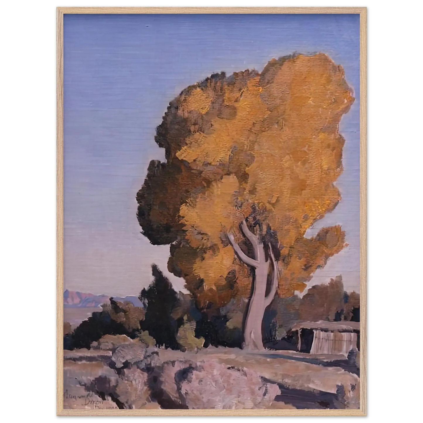 Maynard Dixon - LOW COUNTRY COTTONWOOD 1940 Wall art - A3 (29.7 x 42  cm) - Premium Wooden Framed Poster With Fine Art Paper - Wood frame