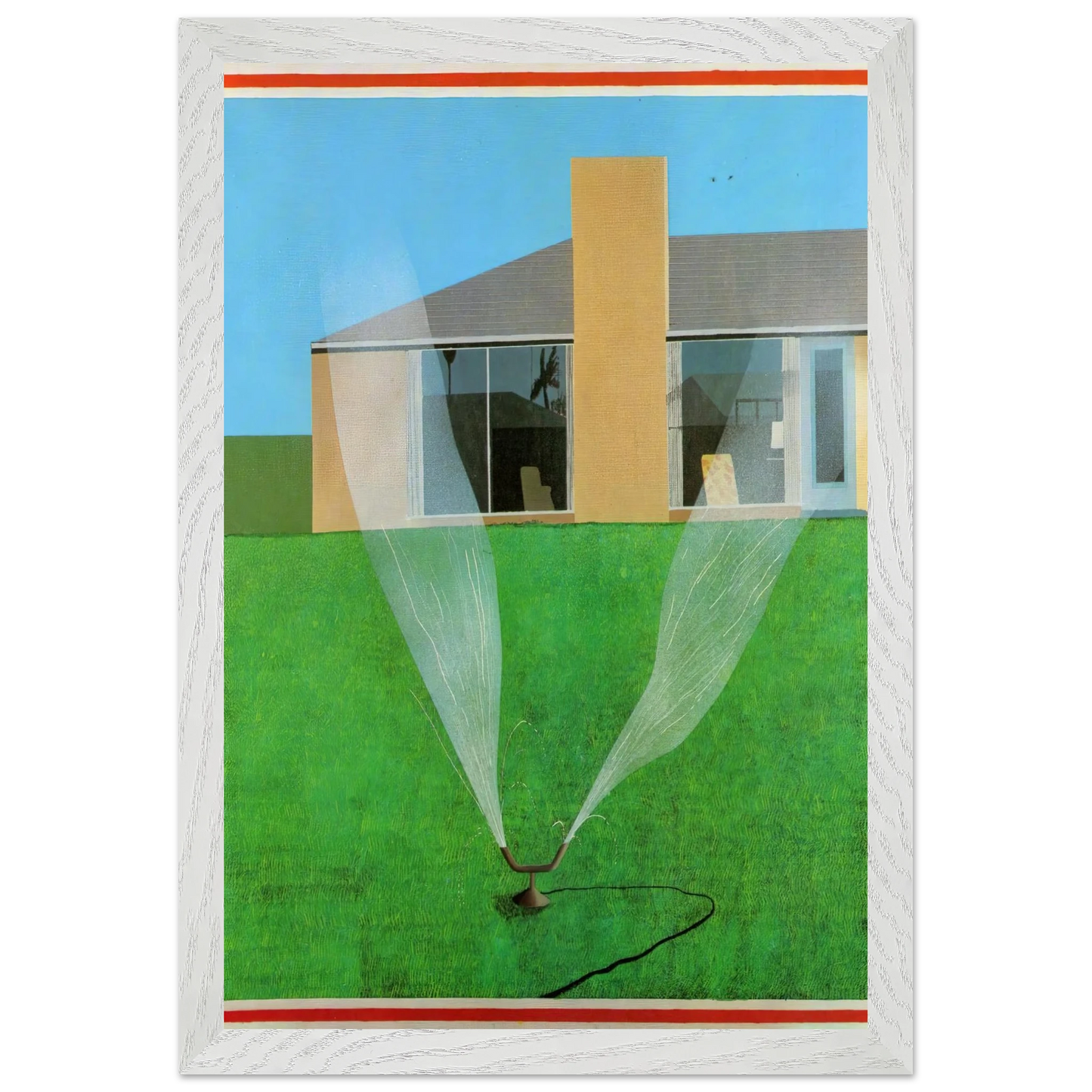 David Hockney - David Hockney Wall art - 60x80 cm / 24x32 inches - Premium Wooden Framed Poster With Fine Art Paper-canvas - White frame