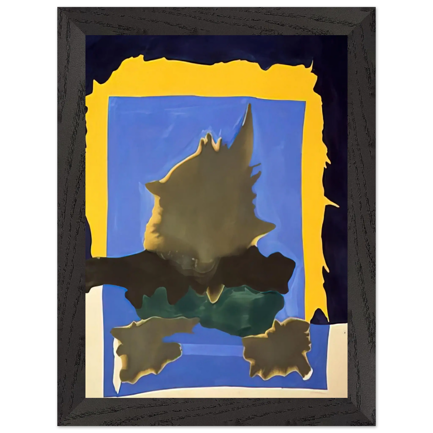 Helen Frankenthaler - Interior Landscape - 1964 Wall art - 27x35 cm / 11x14 Inches - Premium Wooden Framed Poster With Fine Art Paper - White frame