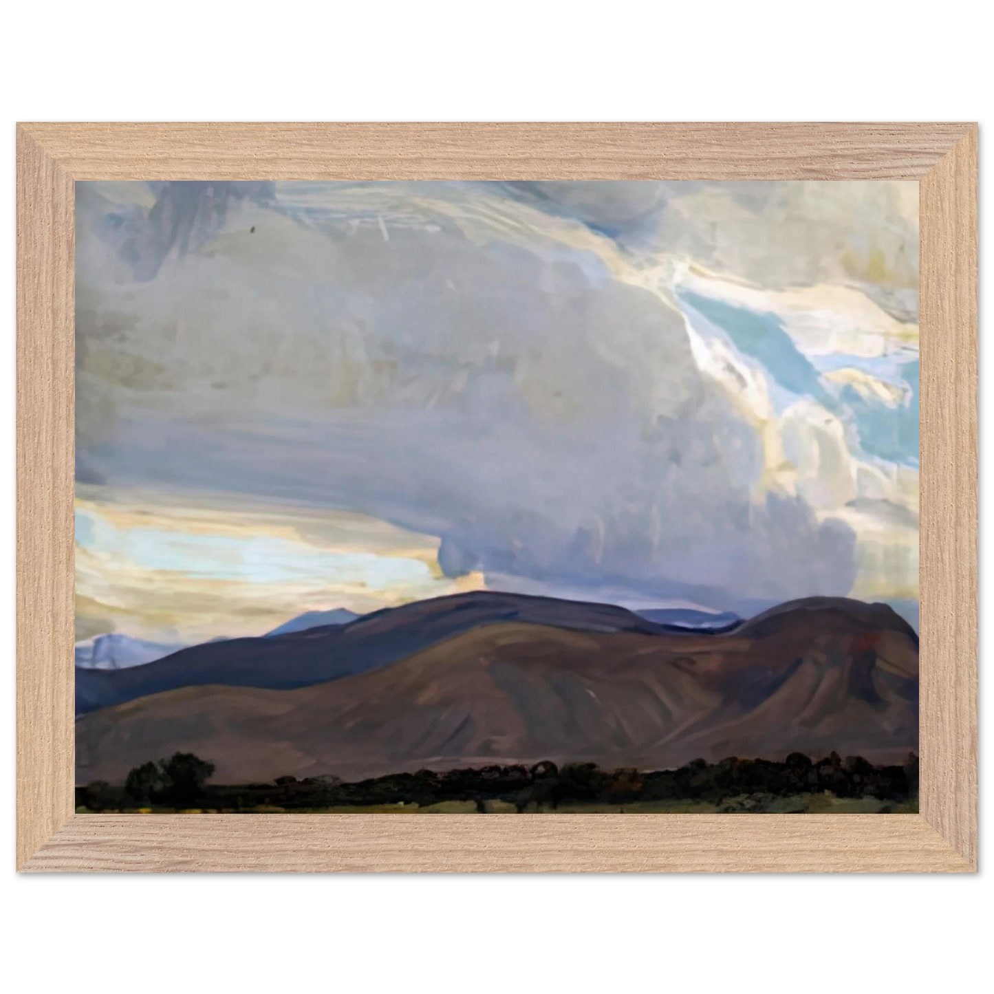 Maynard Dixon - STORM FROM THE SIERRA 1937 Wall art - 27x35 cm / 11x14 inches - Premium Wooden Framed Poster With Fine Art Paper-canvas - Black frame