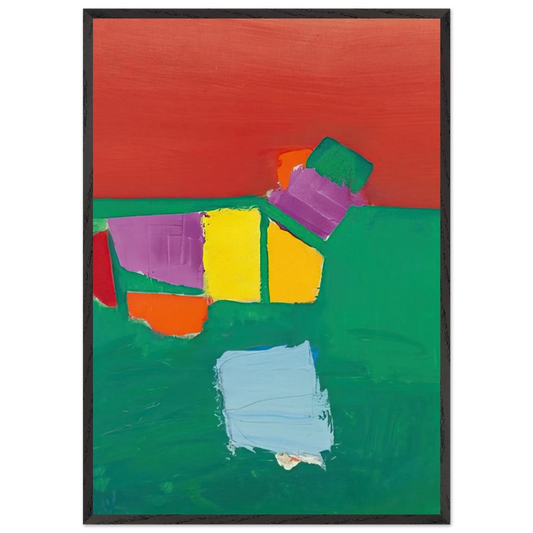 Les Martigues Composition - 1954 - Nicolas de Stael 70x100 cm / 28x40 inches Framed Art Print – Black Wooden Frame